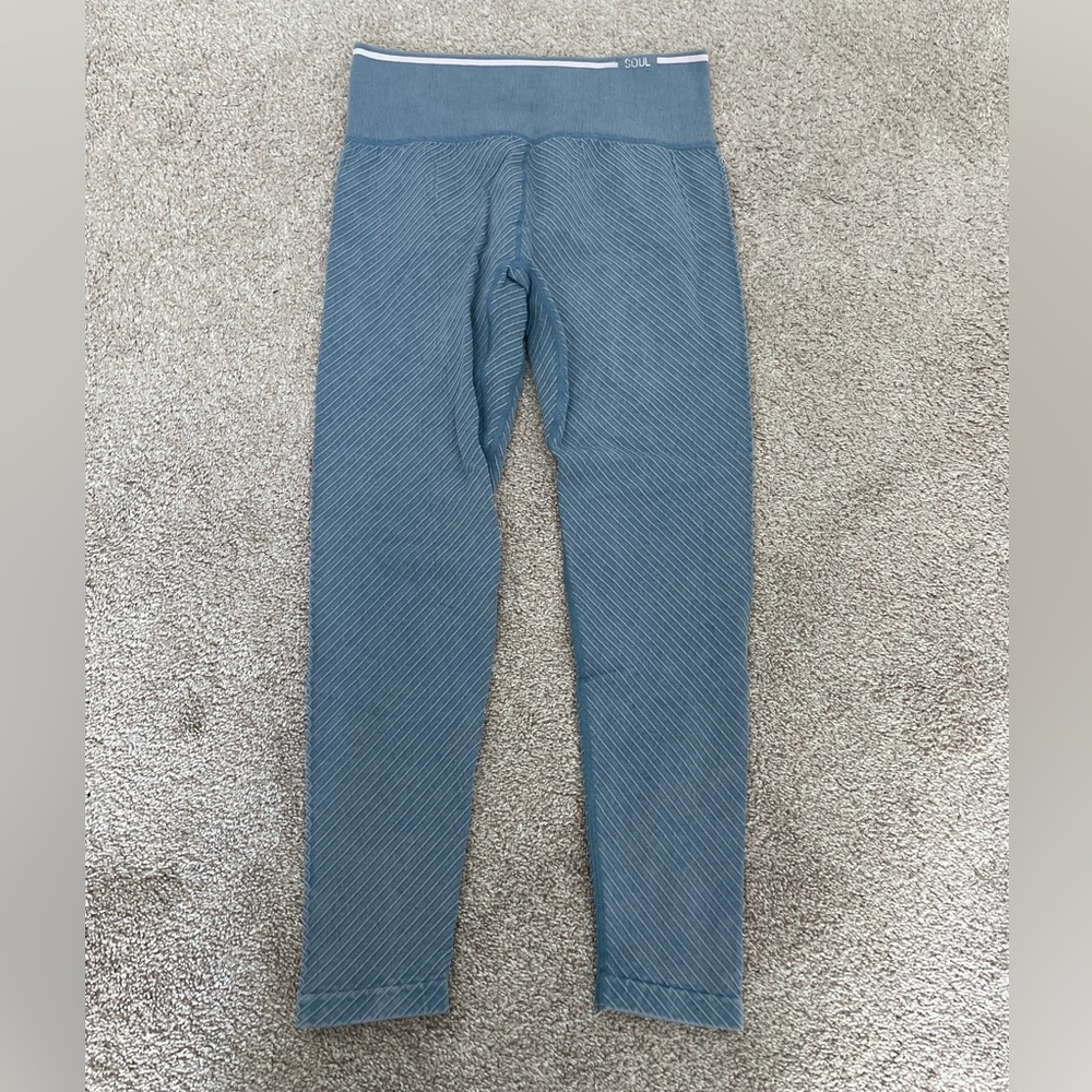 Soul Cycle Blue Ribbed Workout Legging